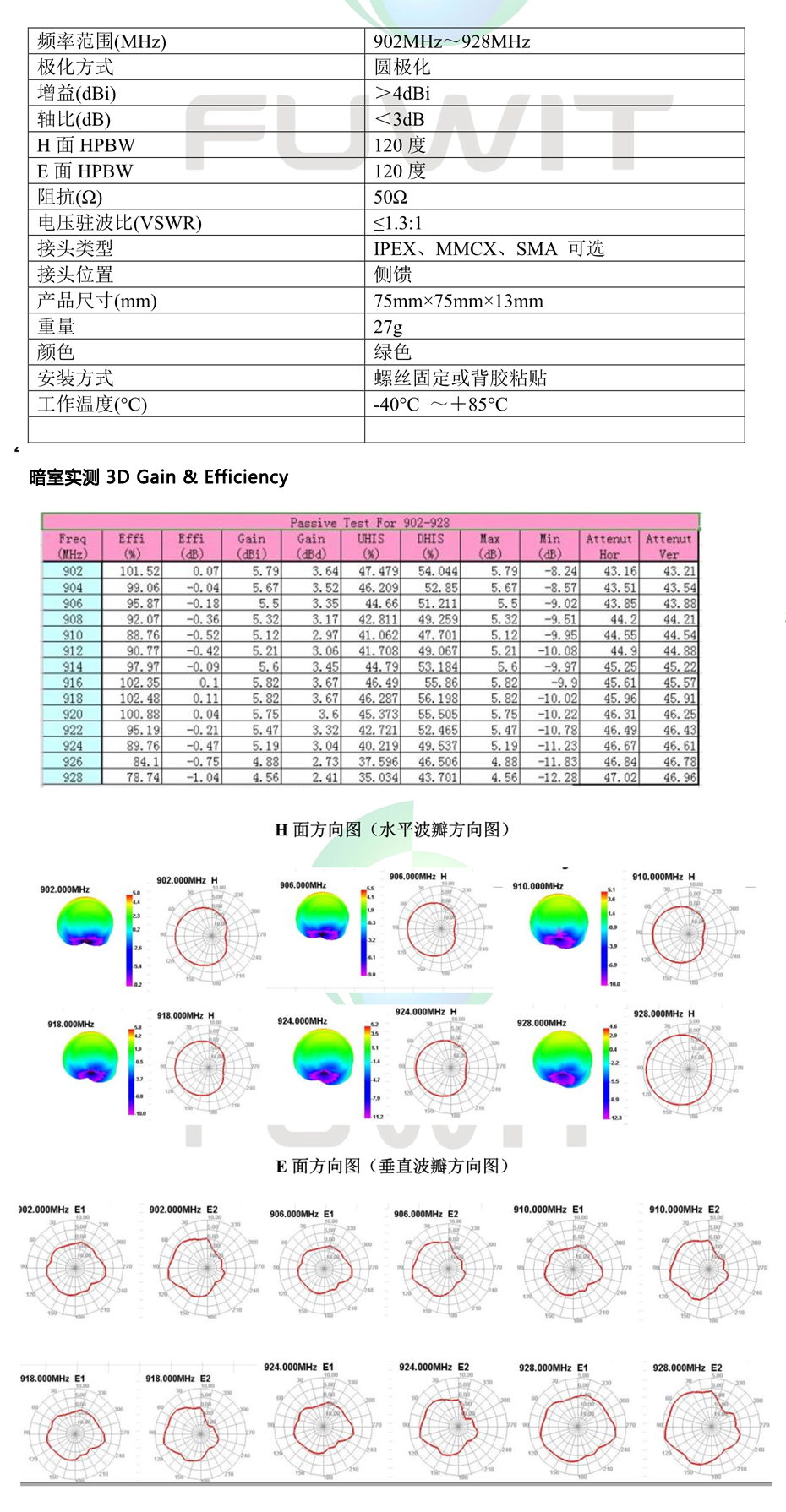 RFID四臂螺旋天线