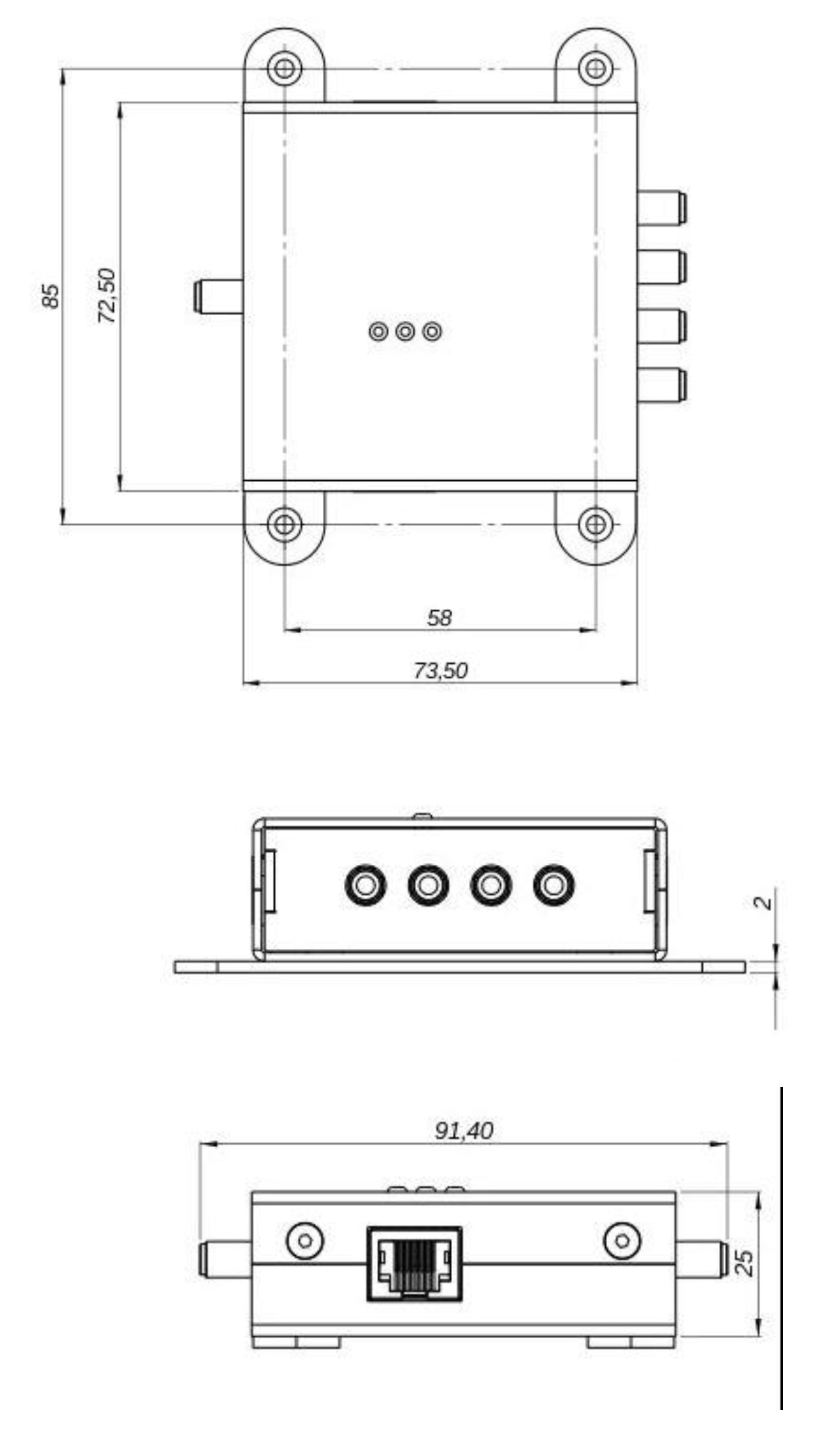 rfid多路器,4端口 rfid复用器,UHF rfid分支器