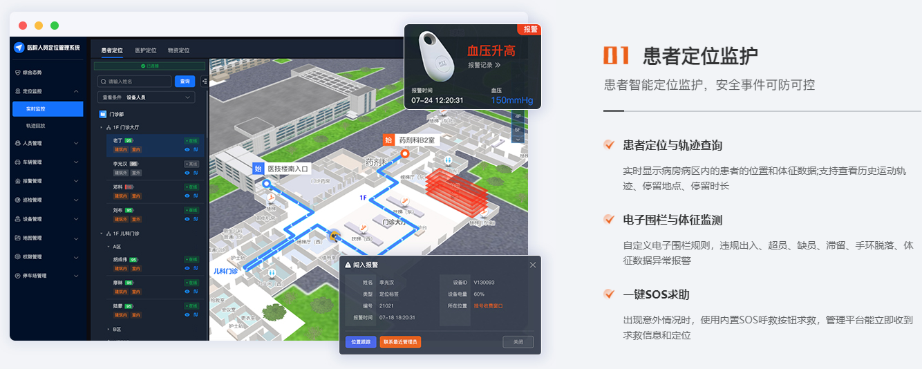 蓝牙AOA医院病患人员定位